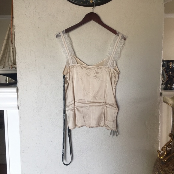 JNSQ Adeline Mulbery Silk Contrast Lace Cami Top - Picture 6 of 14